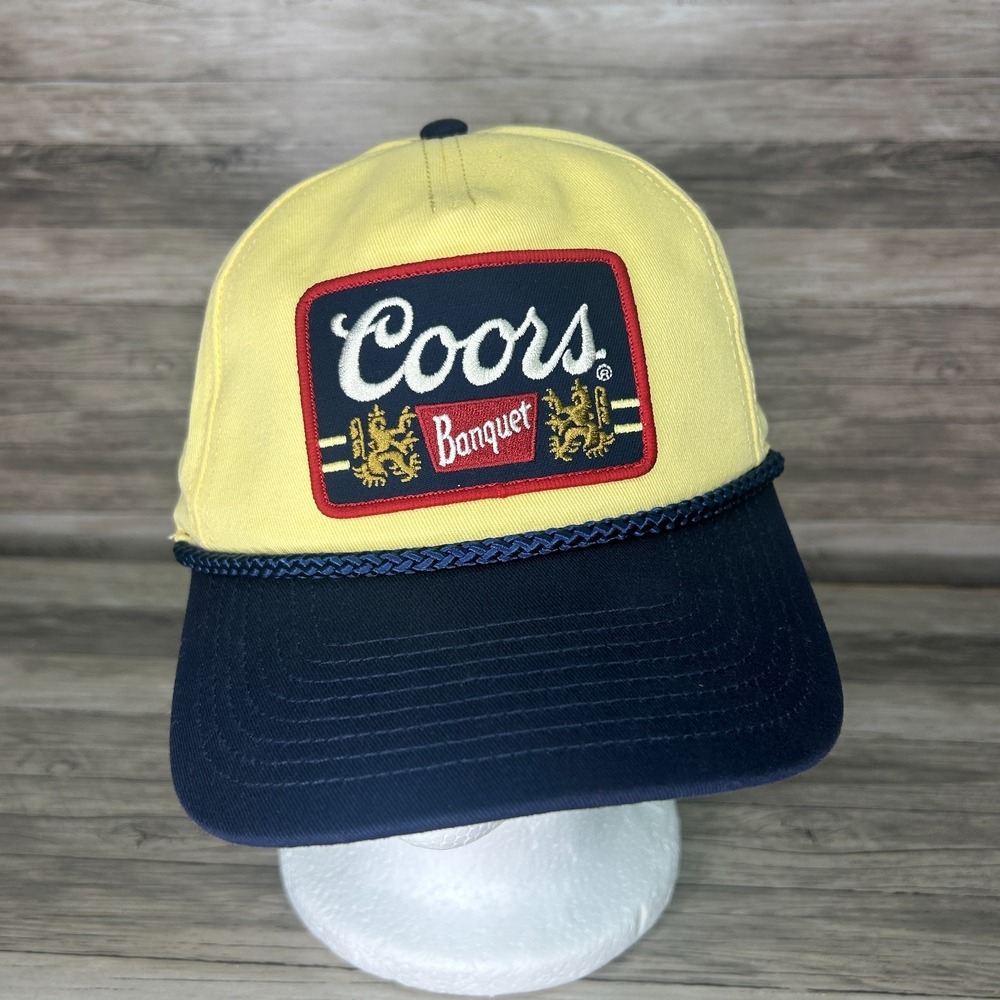 Coors Banquet Snapback Hat American Needle Yellow Blue Rope Cap Beer Big Patch